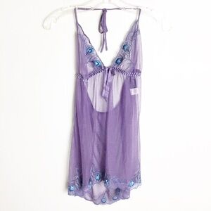 Fredericks Lingerie Purple Baby Doll Night Grown Size M